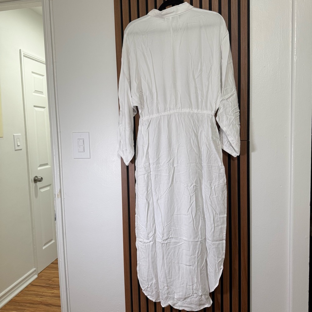 White Button-Down Midi Dress - Picture 6 of 9